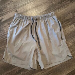 Athleta Gray Athletic Shorts with Elastic Waistband and Built-in Liner